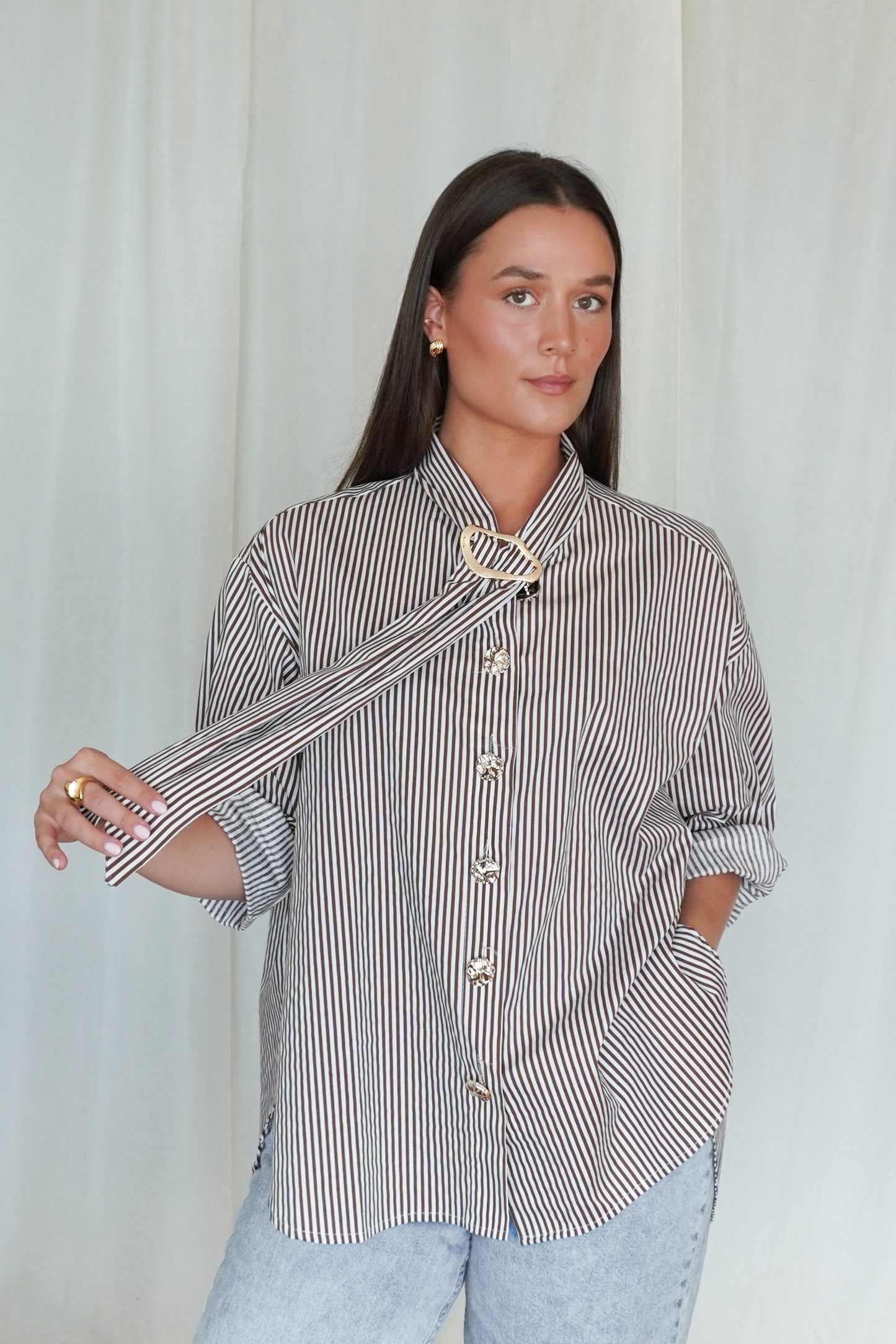 Caramel Stripe Blouse