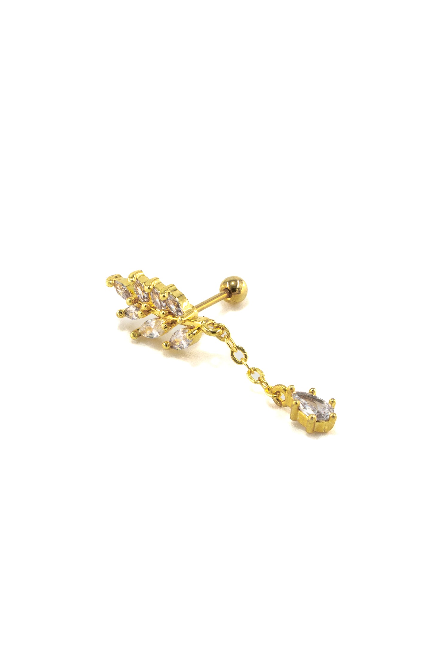 Diamond Leaf Stud