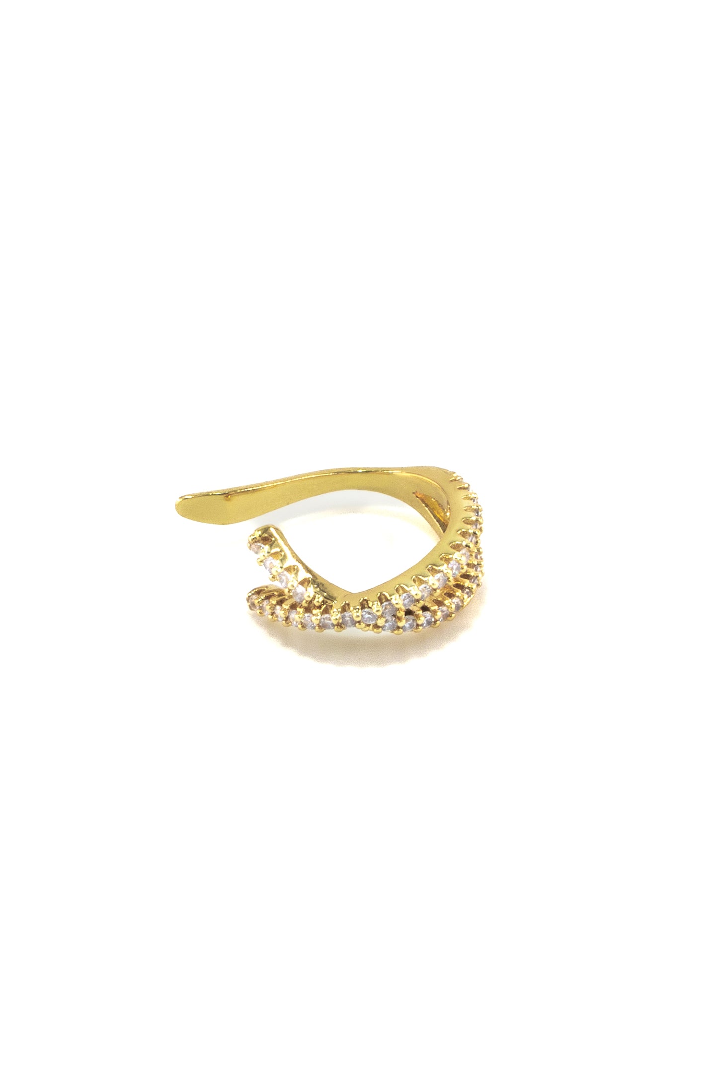 Crossed Diamond Ear Cuff