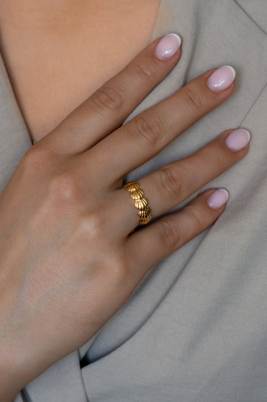 Golden Shell Ring