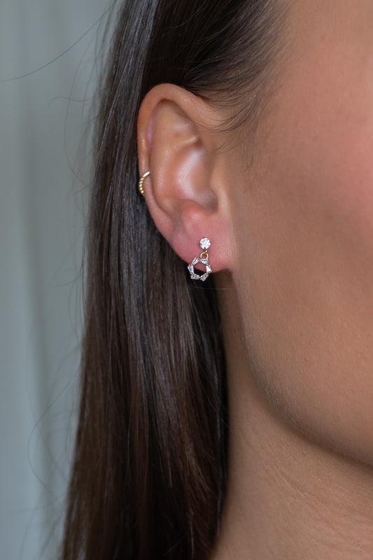 Diamond Hexagon Stud