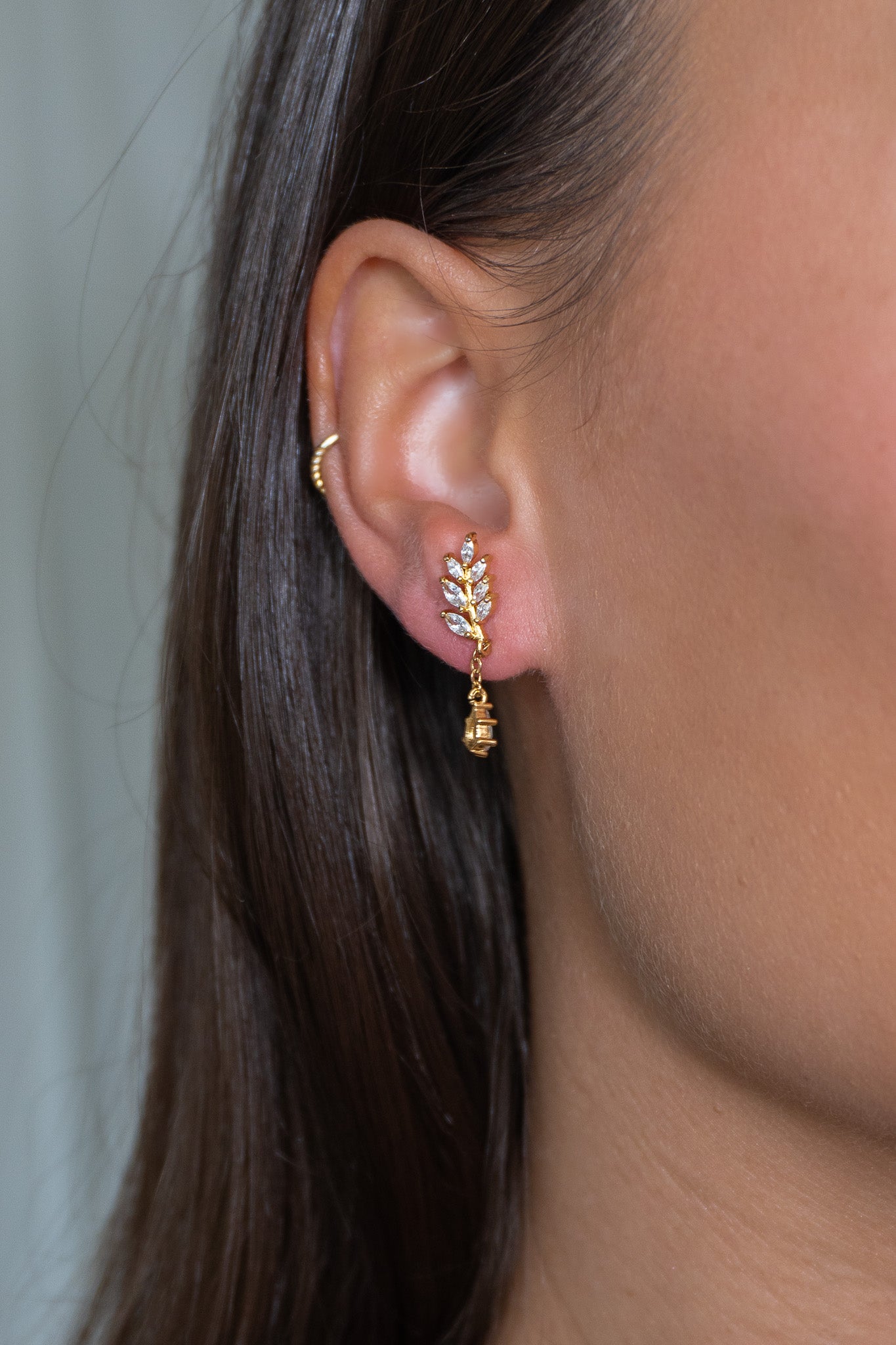 Diamond Leaf Stud