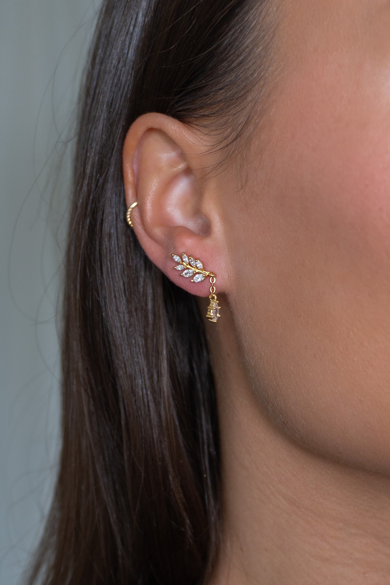 Diamond Leaf Stud