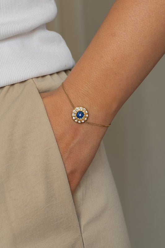 Blue Diamond Evil Eye Bracelet