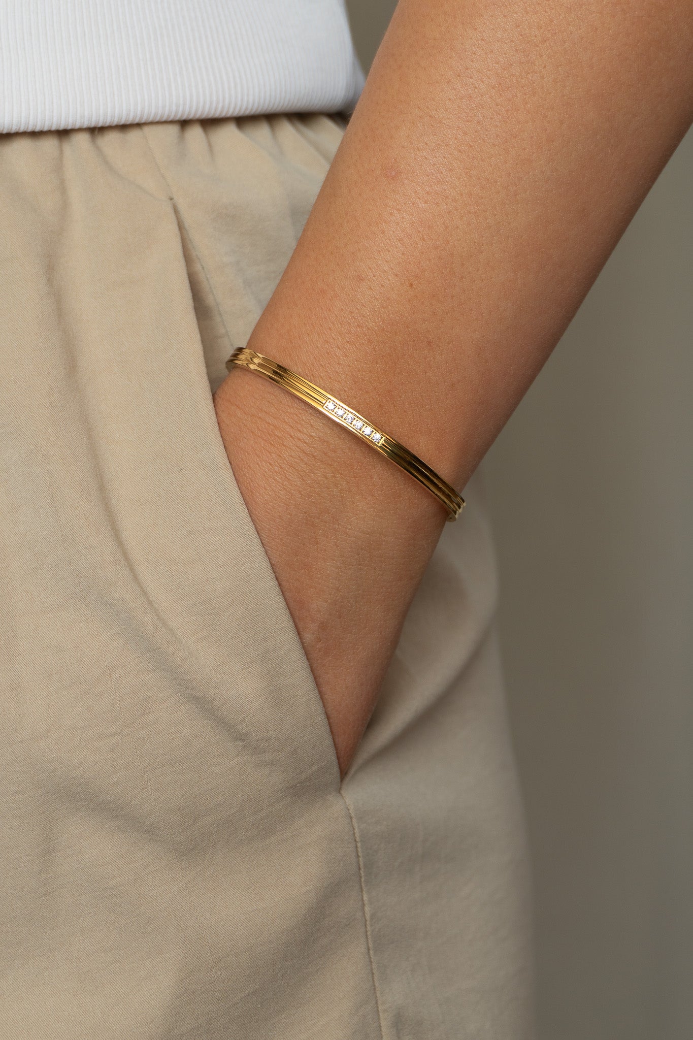 Half Diamond Bangle