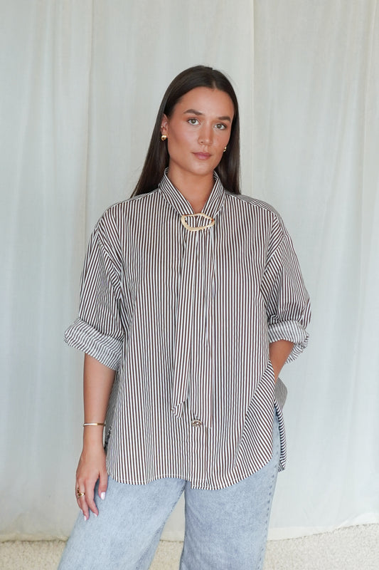 Caramel Stripe Blouse