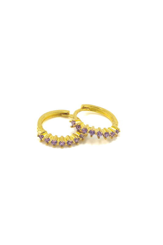 Lila Diamond Hoops