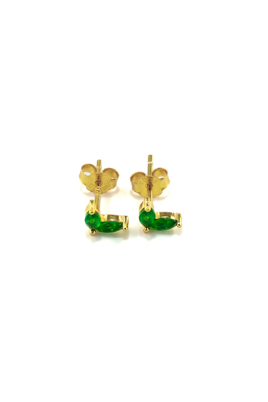 Emerald Clover Studs