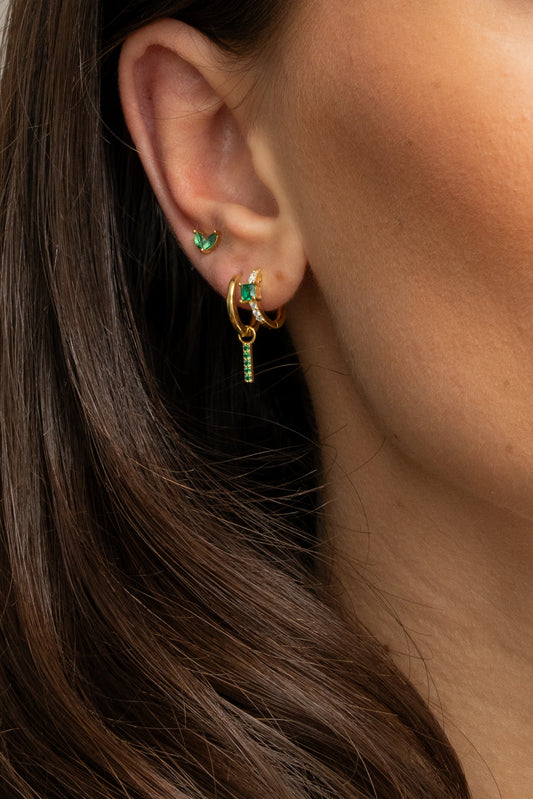 Emerald Clover Studs