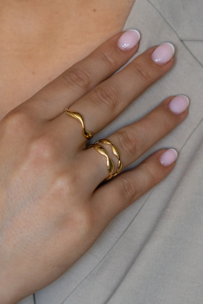 Golden Wave Ring
