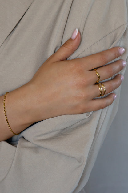 Golden Wave Ring