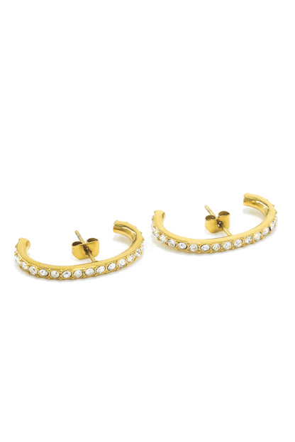 Diamond Half Moon Earrings