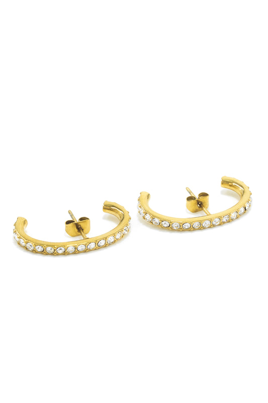 Diamond Half Moon Earrings