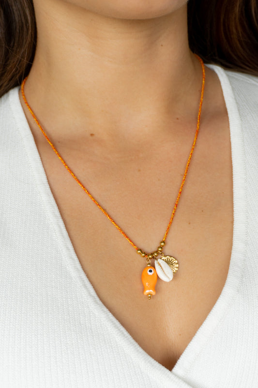 Orange Coral Necklace
