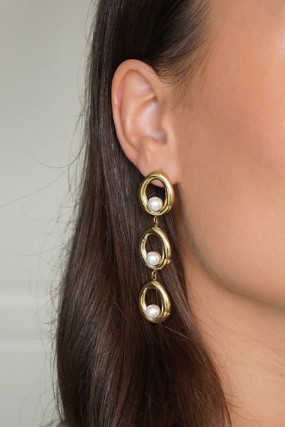 Golden Pearl Earrings
