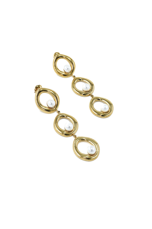 Golden Pearl Earrings