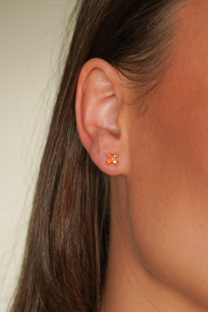 Orange Flower Stud