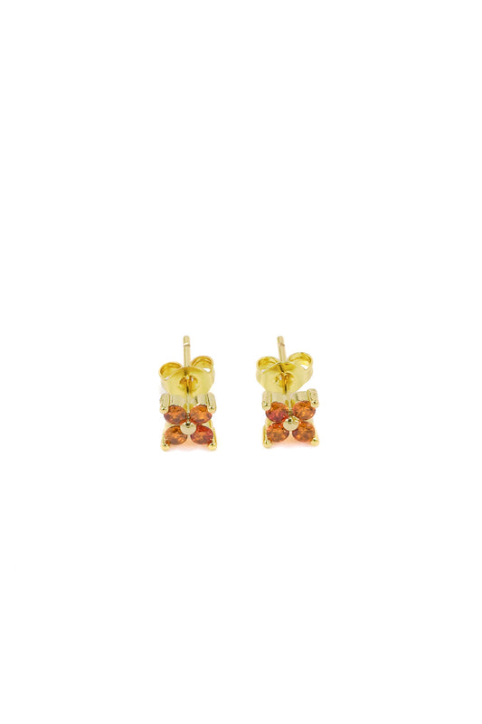 Orange Flower Stud