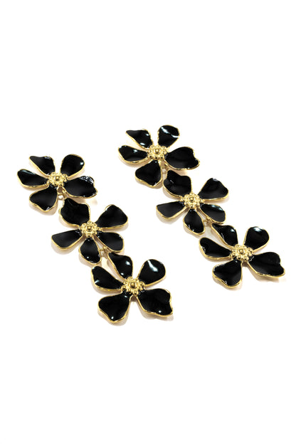 Black Flower Earrings